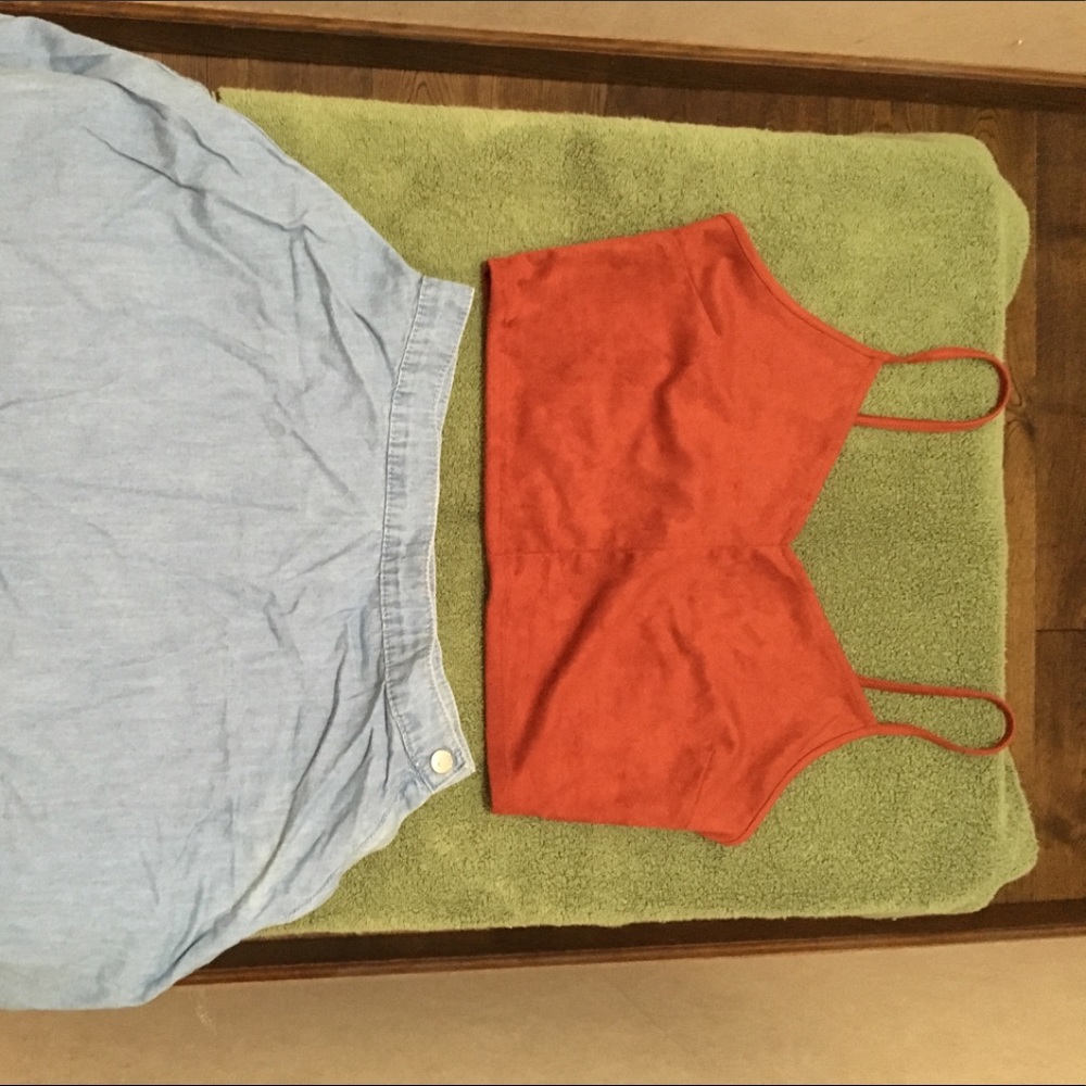 F21 suede crop top